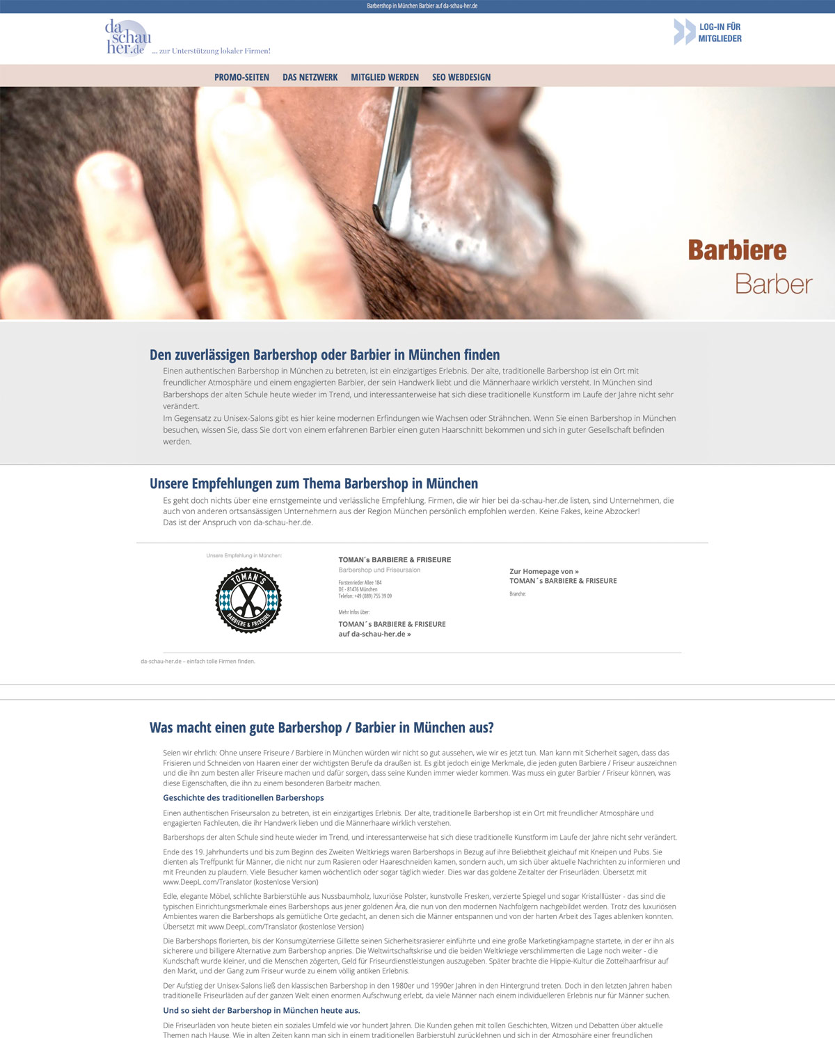 Barbier Barbershop in München und  bundesweit auf better-local.de