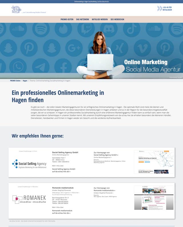 Onlinemarketing Socialmediamarketing in München und bundesweit auf better-local.de